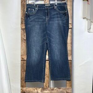 Earl jeans rhinestone studded pocket straight leg, jeans. Size 16. EUC